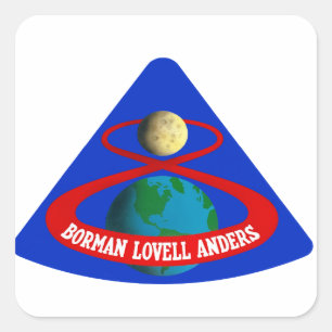 Adesivo Quadrado Apollo 8: Primeiros homens à lua!