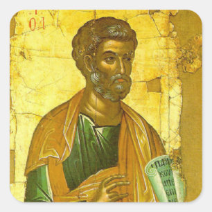Adesivo Quadrado Apostle Peter Byzantine Ícone Ortodoxo Christian