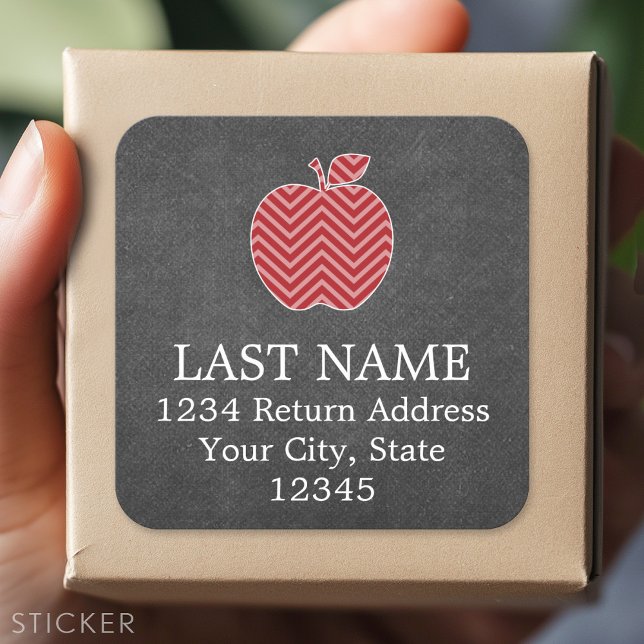 Adesivo Quadrado Apple de professor personalizado com padrão de mod (Custom Sticker)