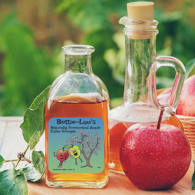 Adesivo Quadrado Apple Pals Engraçado Molho de Cartoon (Criador carregado)