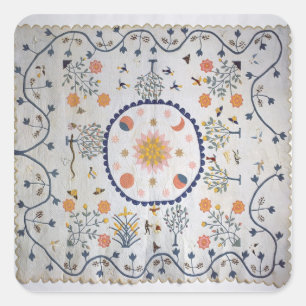 Adesivo Quadrado Applique a edredão com Sun, lua, estrelas