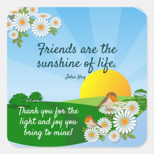 Adesivo Quadrado Apreciação de Amizade Sunrise