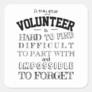Adesivo Quadrado Apreciação do Voluntário Obrigado Escrito do prese