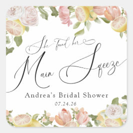 Adesivo Quadrado Apreensão Principal | Cítrico | Floral Rosa 