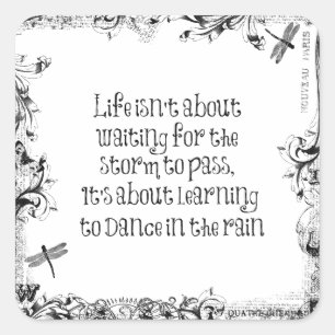 Adesivo Quadrado Aprendizagem inspirada dançar nas citações da