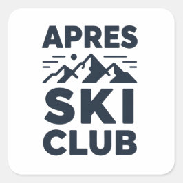 Adesivo Quadrado Apres Ski Club Mountain Logo - Custom Mens Winter 