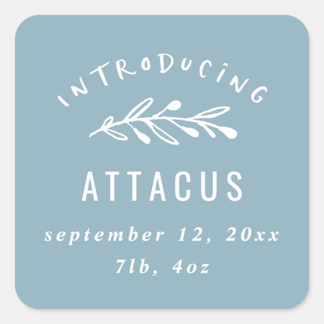 Adesivo Quadrado Apresentação do anúncio de nascimento de uma sucur (Frente)