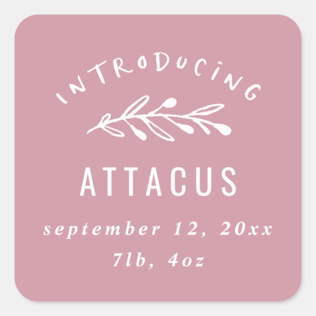 Adesivo Quadrado Apresentação do anúncio de nascimento de uma sucur (Frente)