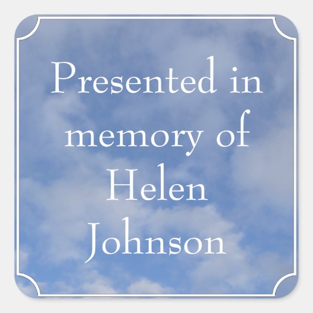 Adesivo Quadrado Apresentado na memória do Modelo Square Sticker (Frente)