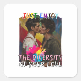 Adesivo Quadrado Aproveite a diversidade do seu amor - Homem