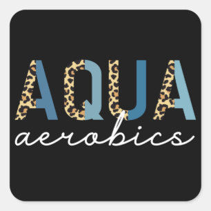Adesivo Quadrado Aqua Aerobics Cheetah impressão Aqua aeróbica pr