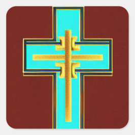 Adesivo Quadrado Aqua Asian Style Cross Sticker