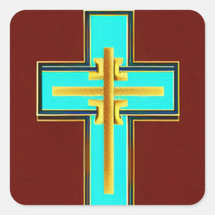 Adesivo Quadrado Aqua Asian Style Cross Sticker