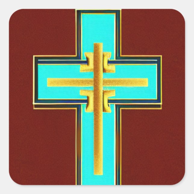 Adesivo Quadrado Aqua Asian Style Cross Sticker (Frente)