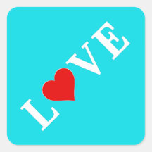 Aqua Blue LOVE Moderno Elegante