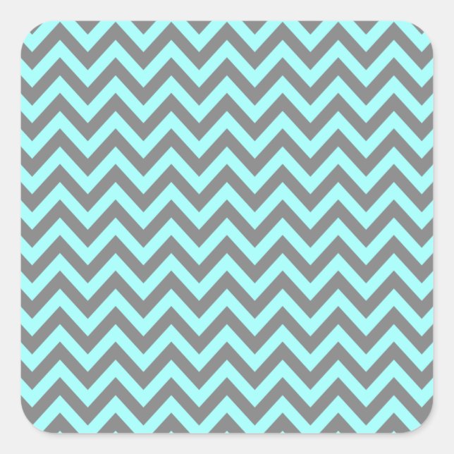 Adesivo Quadrado Aqua e Cinza Zig Zag 2 (Frente)