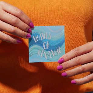 Adesivo Quadrado Aqua e Seafoam Waves Christian Sticker