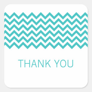 Adesivo Quadrado Aqua Simple Chevron Obrigado Stickers
