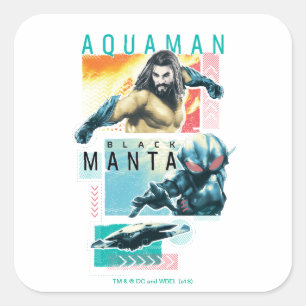 Adesivo Quadrado Aquaman Aquaman modernista & gráfico preto do