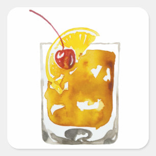 Adesivo Quadrado Aquarela Antiga