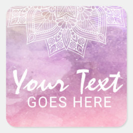 Adesivo Quadrado Aquarela Mandala Cura Holística & Espiritual