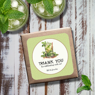 Adesivo Quadrado Aquarela Mint Julep Derby