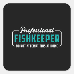 Adesivo Quadrado Aquarium Professional Fiskeeper Aquarista Engraça