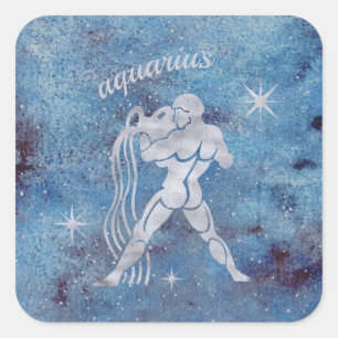 Adesivo Quadrado Aquarius Zodiac Sinal Stickers