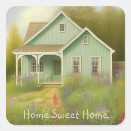 Adesivo Quadrado Aquecimento da Casa Verde