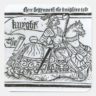 Adesivo Quadrado "Aqui Begynneth o Knightes Tale
