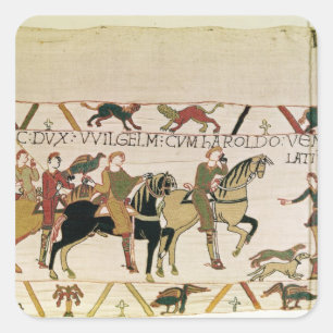 Adesivo Quadrado Aqui o duque William vai com o Harold a seu