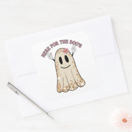 Adesivo Quadrado AQUI PELO fantasma engraçado do BO, o fantasma do 