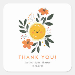 Adesivo Quadrado Aqui vem o Chá de fraldas do Filho