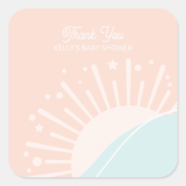 Adesivo Quadrado Aqui Vem O Sol Clássico (Frente)