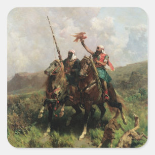 Adesivo Quadrado Árabes com um Falcão