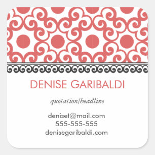 Adesivo Quadrado Arabesque moderno elegante endereço personalizado