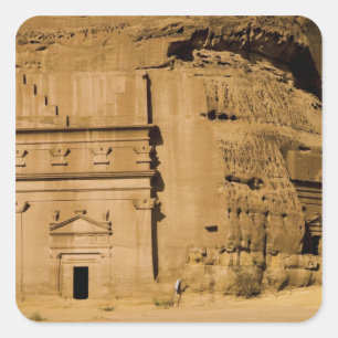 Adesivo Quadrado Arábia Saudita, local de Madain Saleh, 3 antigos