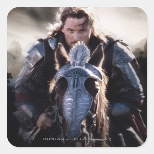 Adesivo Quadrado Aragorn Riding Horse (Frente)