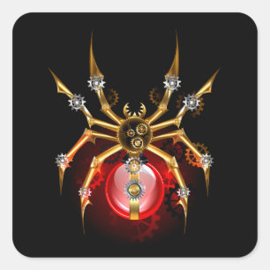 Adesivo Quadrado Aranha-do-galo em preto