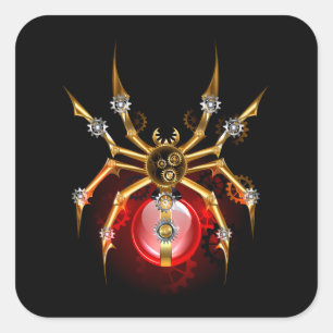 Adesivo Quadrado Aranha-do-galo em preto