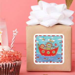 Adesivo Quadrado Arca de Noah