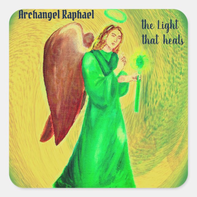 Adesivo Quadrado Archangel Raphael Stickers : A luz que se cura (Frente)