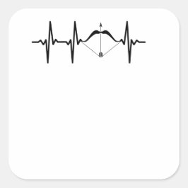 Adesivo Quadrado Archery Heartbeat Arco e Arrow Archer