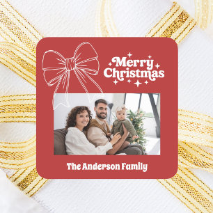 Adesivo Quadrado Arco branco feliz de Natal