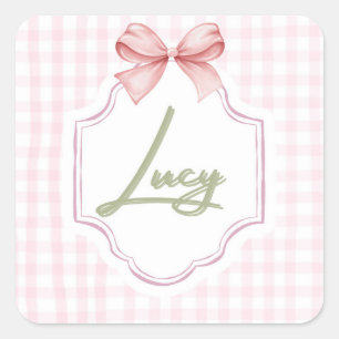Adesivo Quadrado Arco de Ensino da Lucy Baby Girl Personalizado