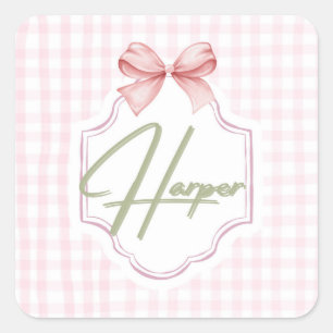 Adesivo Quadrado Arco de Harper Baby Girl Personalizado
