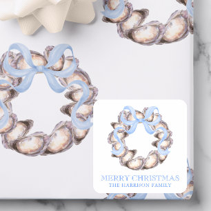 Adesivo Quadrado Arco de ostra costeira de pré-disquete no Natal