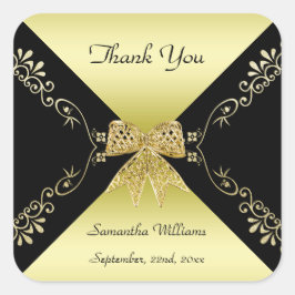 Adesivo Quadrado Arco Dourado e preto - Obrigado