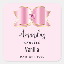 Adesivo Quadrado Arco Glam rosa com uma empresa central de velas Ge
