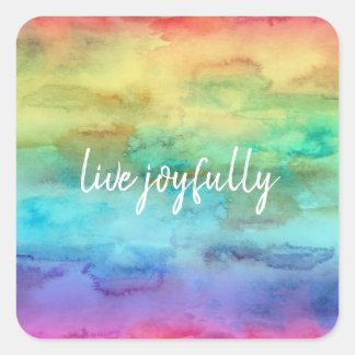 Adesivo Quadrado Arco-Íris Barato Planejador de Aquarela